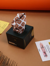 White & Orange Geometric Pocket Square - TOSSIDO