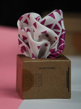 White & Pink Abstract Pocket Square - TOSSIDO