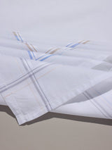 White Pinline Border Cotton Handkerchief Set - TOSSIDO
