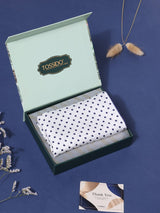 White Polka Silk Pocket Square - TOSSIDO