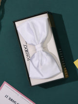 White Satin Poly Bow Tie - TOSSIDO
