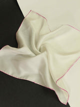 White Solid Silk Pocket Square - TOSSIDO