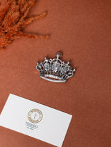 Wine Crystal Crown Brooch