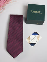 Wine Tonal Stripe Necktie