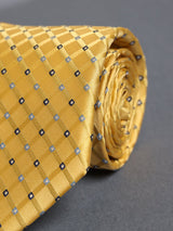 Yellow Check Woven Silk Necktie - TOSSIDO