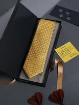 Yellow Check Woven Silk Necktie - TOSSIDO