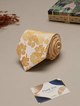Yellow Floral Broad + Long Necktie - TOSSIDO