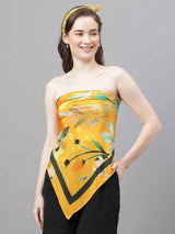 Yellow Floral Scarf & Scarf Bag Set - TOSSIDO