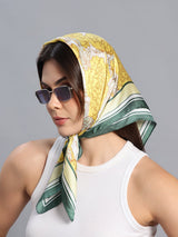 Yellow Floral Short Scarf - TOSSIDO