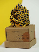 Yellow Floral Silk Pocket Square - TOSSIDO