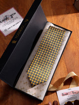 Yellow Geometric Printed Necktie - TOSSIDO