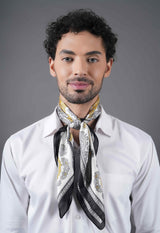Yellow & Grey Paisley Neckerchief - TOSSIDO