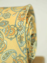 Yellow Paisley Printed Necktie - TOSSIDO