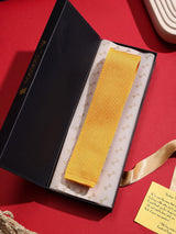 Yellow Solid Knitted Necktie - TOSSIDO