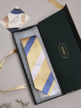 Yellow Stripes Woven Silk Necktie - TOSSIDO