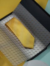 Yellow Stripe Handmade Silk Necktie