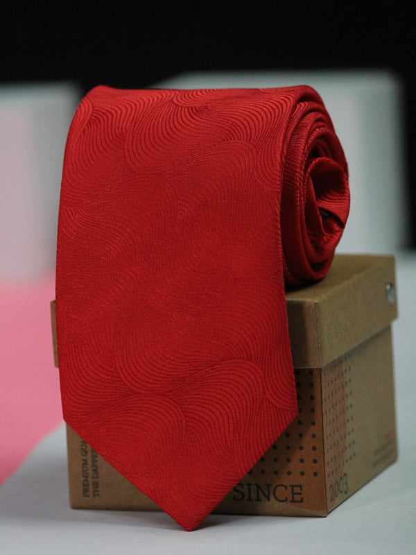 Red Abstract Woven Necktie