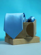 Azure Necktie & Pocket Square - TOSSIDO