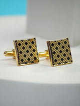 Black Check Cufflinks - TOSSIDO