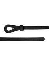 Black Slim Vegan Leather Women's Belt - TOSSIDO