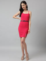 Black Slim Vegan Leather Women's Belt - TOSSIDO