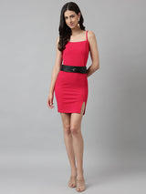 Black Vegan Leather Belt with Rose Gold Buckle - TOSSIDO