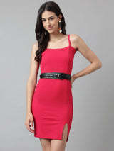 Black Women's Vegan Leather Belt and Gold Buckle - TOSSIDO