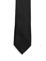 Blackish Skinny Solid Necktie - TOSSIDO