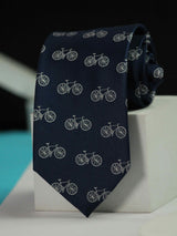 Blue Cycle Handmade Silk Necktie - TOSSIDO