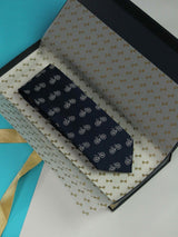 Blue Cycle Handmade Silk Necktie - TOSSIDO