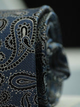 Blue Paisley Handmade Silk Necktie - TOSSIDO