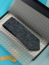 Blue Paisley Handmade Silk Necktie - TOSSIDO