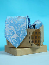 Blue Paisley Necktie & Pocket Square Giftset - TOSSIDO