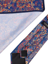 Blue Paisley Printed Necktie & Pocket Square Giftset - TOSSIDO