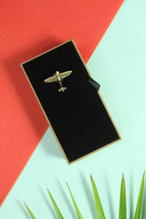 Bronze Metal Plane Brooch - TOSSIDO