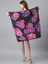 Charcoal Botanic Scarf And Bag Scarf Set - TOSSIDO