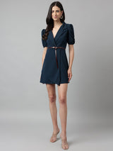 Dark Brown Slim Vegan Leather Women's Belt - TOSSIDO