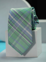 Green Check Handmade Silk Necktie - TOSSIDO