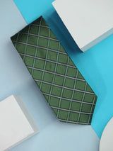 Green Checks Handmade Silk Necktie - TOSSIDO