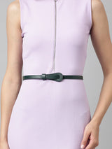 Green Slim Vegan Leather Women's Belt - TOSSIDO