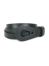 Green Slim Vegan Leather Women's Belt - TOSSIDO