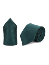 Green Striped Necktie & Pocket Square Giftset - TOSSIDO