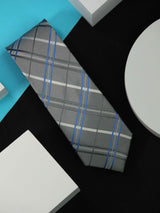 Grey Check Handmade Silk Necktie - TOSSIDO