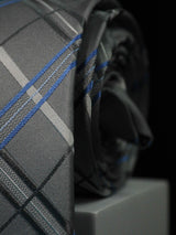 Grey Check Handmade Silk Necktie - TOSSIDO