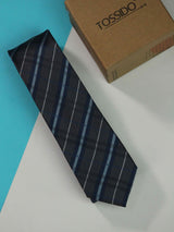 Grey Check Skinny Necktie - TOSSIDO