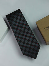 Grey Geometric Woven Necktie - TOSSIDO