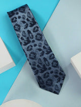 Navy Blue Abstract Handmade Silk Necktie - TOSSIDO