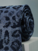 Navy Blue Abstract Handmade Silk Necktie - TOSSIDO