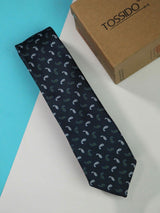 Navy Blue Paisley Skinny Necktie - TOSSIDO