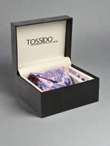 Pink Paisley Printed Necktie & Pocket Square Gift Set - TOSSIDO
